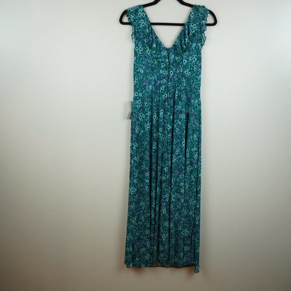 Donna Morgan Dress Green and Blue Maxi Sleeveless Size 10 - Picture 8 of 11